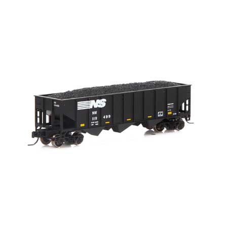 Athearn 17624 N Norfolk Southern/N&W 40' 3-Bay Ribbed Hopper #119499