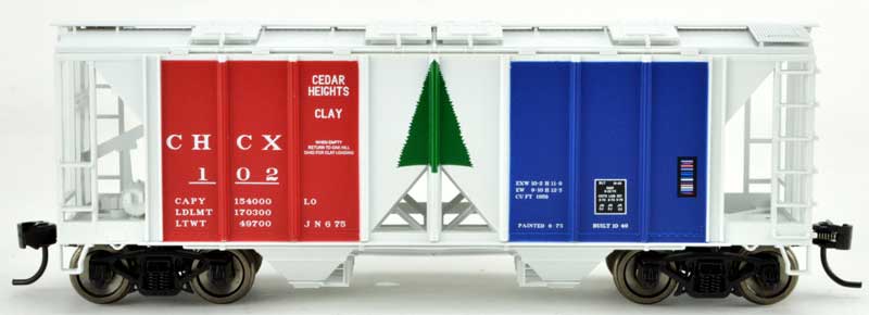 Bowser 42207 HO Cedar Heights Clay 70-Ton 2-Bay Covered Hopper Car #107