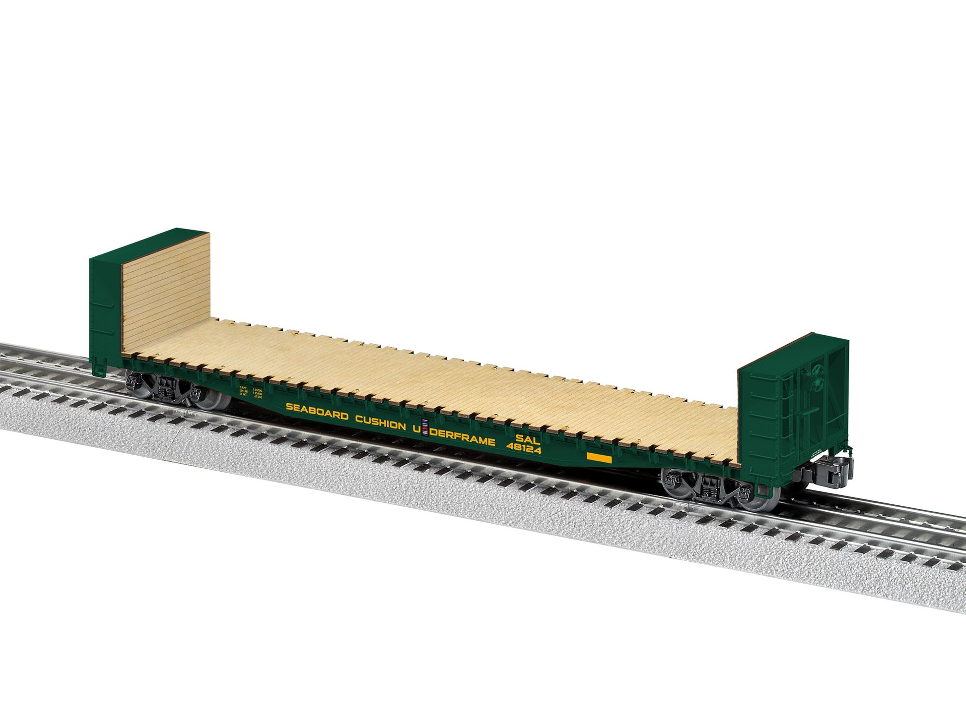 Lionel 1926422 O Seaboard Air Line 50' Bulkhead Flatcar #48124