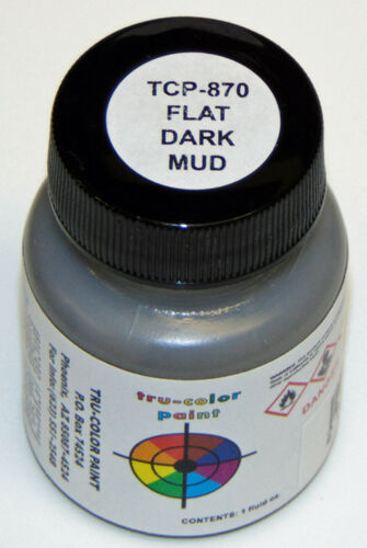 Tru-Color 870 Brushable Paint Flat Dark Mud - 1 oz. Bottle