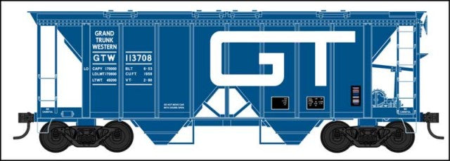 Bowser 42753 HO GTW 70-Ton 2-Bay Covered Hopper with Open Sides RTR #113708