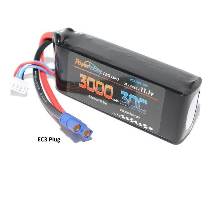Power Hobby 3S300030CEC3 3S 11.1V 3000MAH 30C with EC3