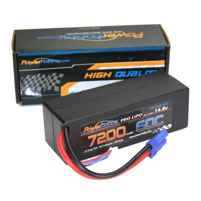Power Hobby 4S720060CEC5HCS 4S 14.8V 7200mAh 60C-120C Lipo Battery w/EC5 Plug