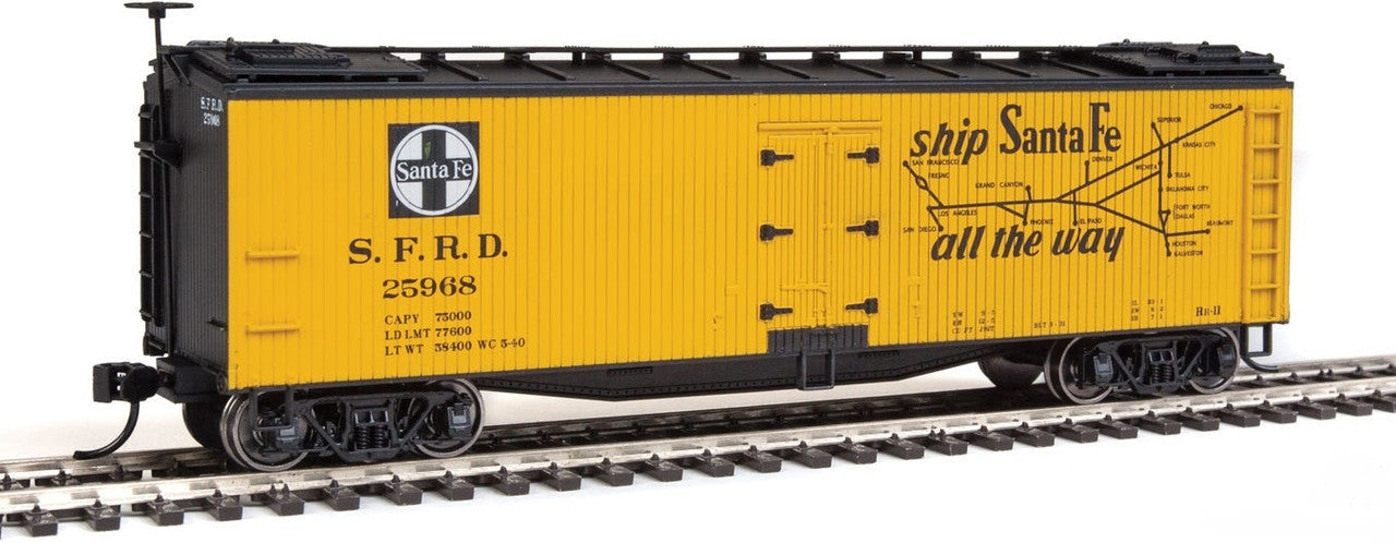 Walthers 910-41219 HO Santa Fe SFRD 40' Early Ready To Run Reefer #25968