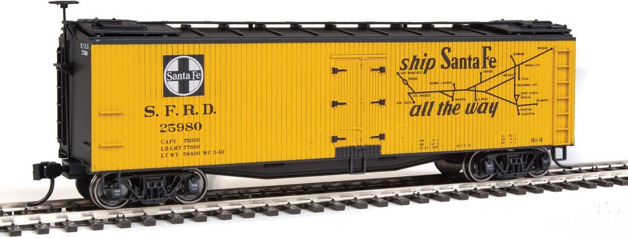Walthers 910-41220 HO Santa Fe SFRD 40' Early Ready To Run Wood Reefer # 25980