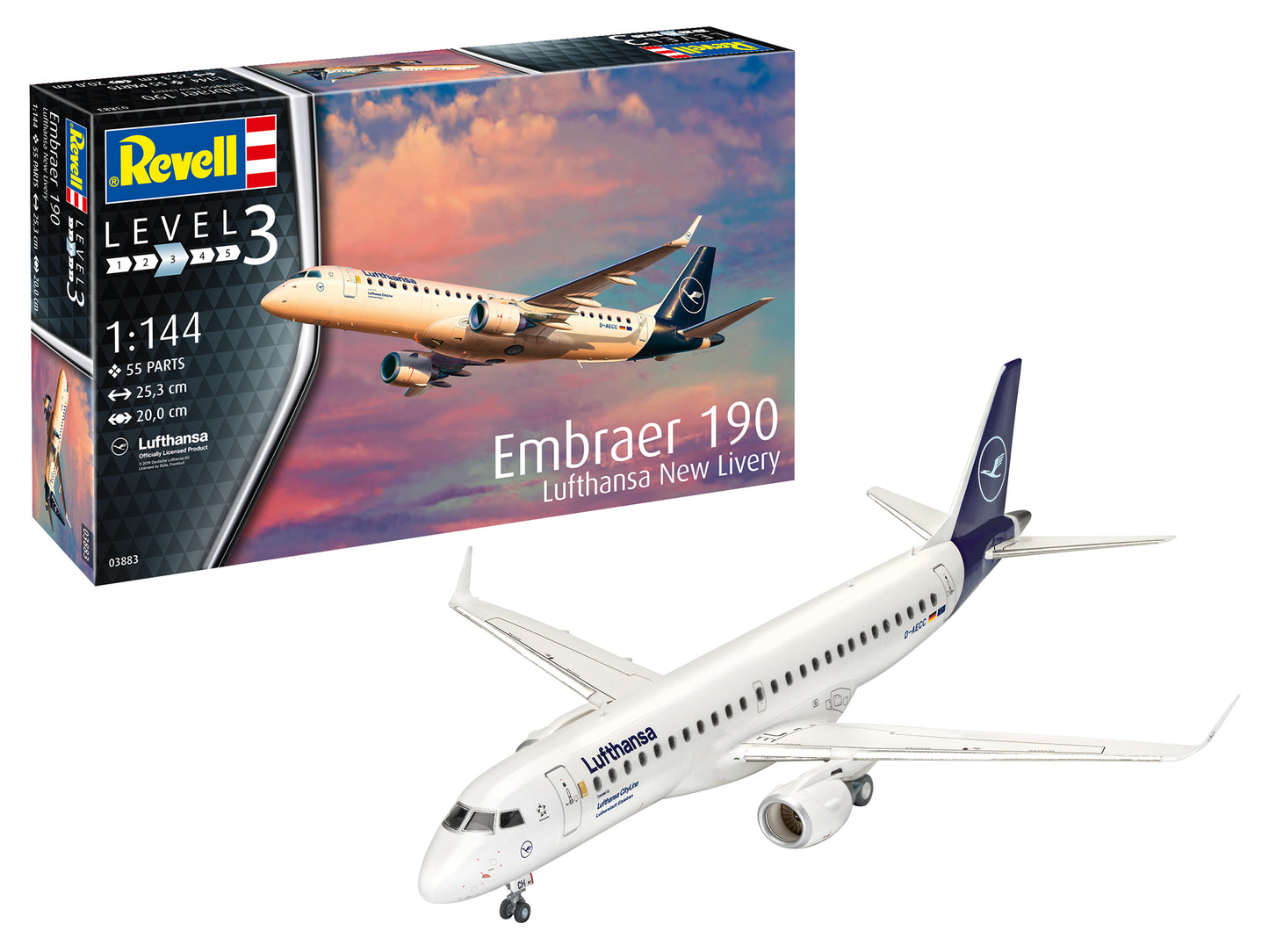 Revell of Germany 03883 1:144 Embraer 190 Lufthansa New Livery Plane Kit