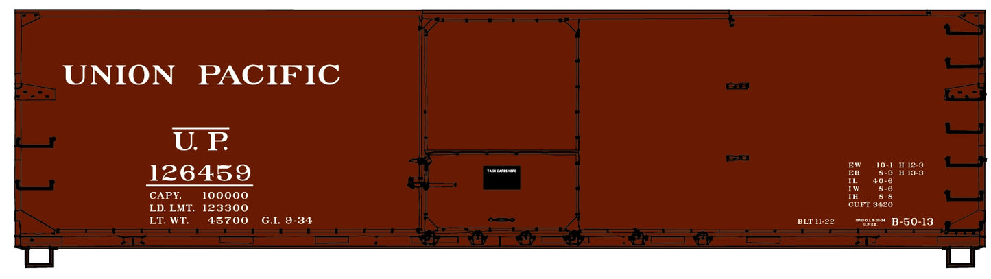 Accurail 46132 HO Union Pacific 40' Double Sheath USRA Wood Boxcar Kit