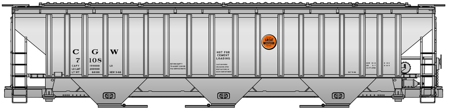 Accurail 6541 HO Chicago Great Western PS 4750 Covered Hopper #7108