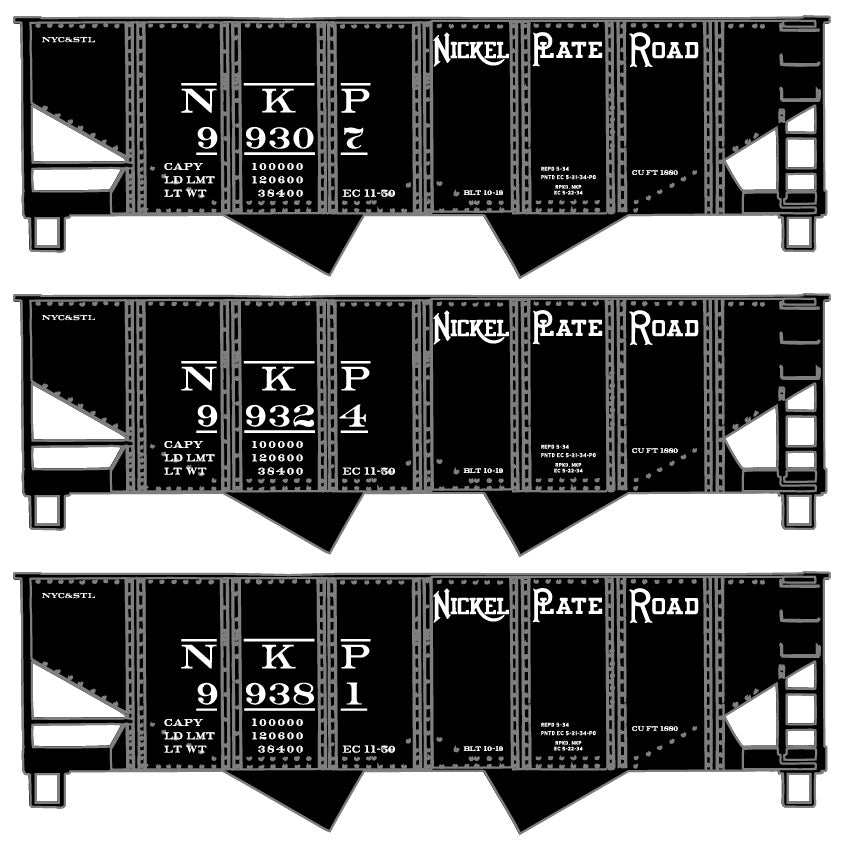 Accurail 8118 HO Nickel Plate USRA Twin Hopper Cars (Pack of 3)
