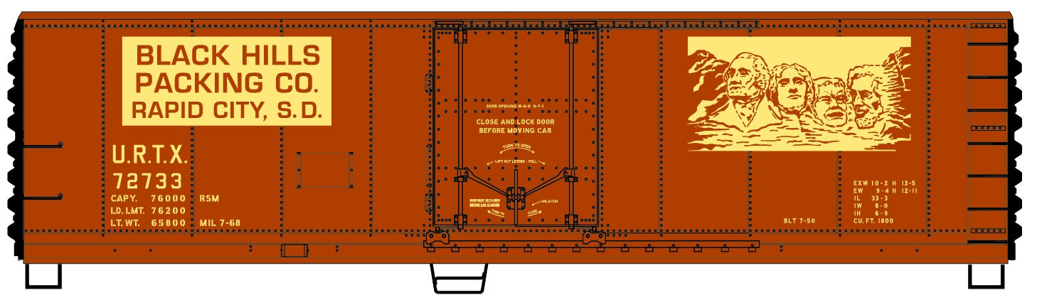 Accurail 8526 HO Black Hills Packing 40' Steel Refrigerator Car # 72733 Kit
