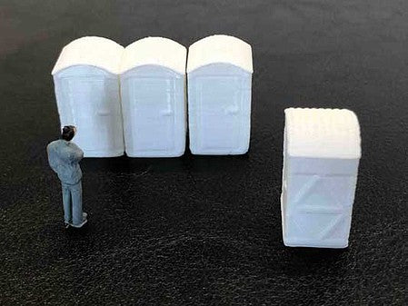 Herpa 5500 HO White Porta Potty (Pack of 4)