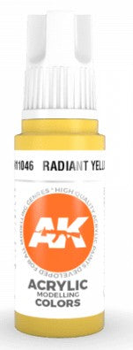AK Interactive 11046 Radiant Yellow Standard Acrylic Paint - 17 ml Bottle