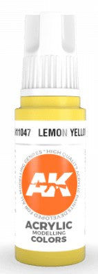 AK Interactive 11047 Lemon Yellow Standard Acrylic Paint - 17 ml Bottle