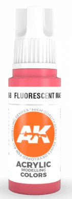 AK Interactive 11068 Fluorescent Magenta Standard Acrylic Paint - 17 ml Bottle