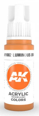AK Interactive 11082 Luminous Orange Standard Acrylic Paint - 17 ml Bottle