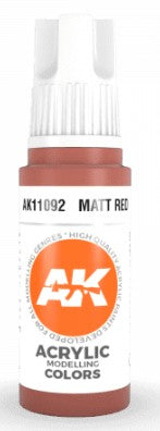 AK Interactive 11092 Matt Red Standard Acrylic Paint - 17 ml Bottle