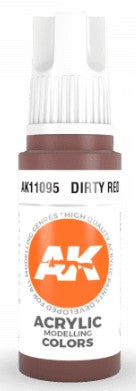 AK Interactive 11095 Dirty Red Standard Acrylic Paint 17ml Bottle