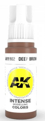AK Interactive 11102 Deep Brown Intense Acrylic Paint - 17 ml Bottle