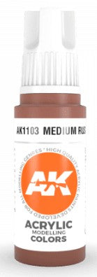 AK Interactive 11103 Medium Rust Standard Acrylic Paint 17ml Bottle