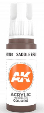 AK Interactive 11104 Saddle Brown Standard Acrylic Paint - 17 ml Bottle