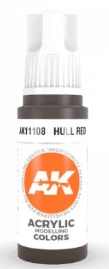 AK Interactive 11108 Hull Red Standard Acrylic Paint 17ml Bottle