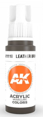 AK Interactive 11110 Leather Brown Standard Acrylic Paint - 17 ml Bottle