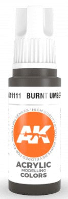 AK Interactive 11111 Burnt Umber Standard Acrylic Paint - 17 ml Bottle