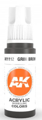 AK Interactive 11112 Grim Brown Standard Acrylic Paint - 17 ml Bottle