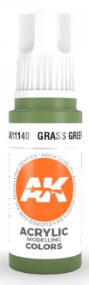 AK Interactive 11140 Grass Green Standard Acrylic Paint - 17 ml Bottle