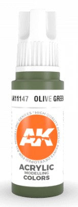 AK Interactive 11147 Olive Green Standard Acrylic Paint - 17 ml Bottle