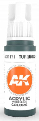AK Interactive 11171 Turquoise Standard Acrylic Paint - 17 ml Bottle