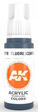 AK Interactive 11178 Fluorescent Blue Standard Acrylic Paint - 17 ml Bottle