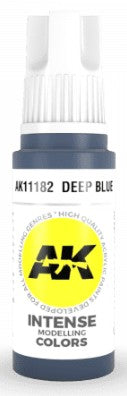 AK Interactive 11182 Deep Blue Intense Acrylic Paint - 17 ml Bottle