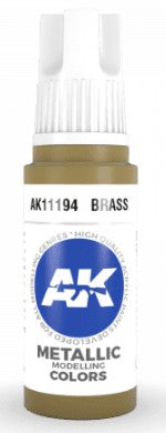 AK Interactive 11194 Brass Metallic Acrylic Paint - 17 ml Bottle
