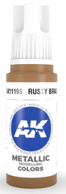 AK Interactive 11195 Rusty Brass Metallic Acrylic Paint - 17 ml Bottle