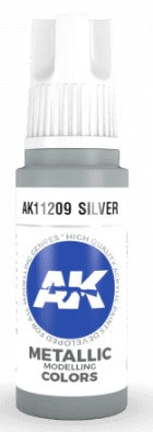 AK Interactive 11209 Silver Metallic Acrylic Paint 17ml Bottle