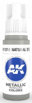 AK Interactive 11210 Natural Steel Metallic Acrylic Paint - 17 ml Bottle