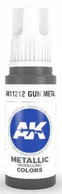 AK Interactive 11212 Gun Metal Metallic Acrylic Paint 17ml Bottle