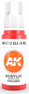 AK Interactive 11213 Clear Red Standard Acrylic Paint 17ml Bottle