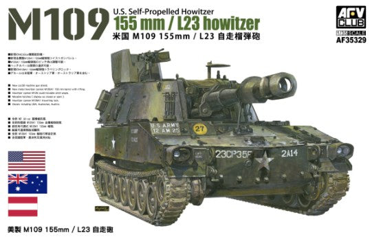 AFV Club AF35329 1:35 M109 155mm/L23 US Self-Propelled Howitzer Tank Kit