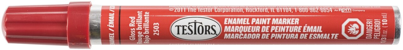 Testors 2503 Red Gloss Enamel Marker - 1/3 fl. oz.