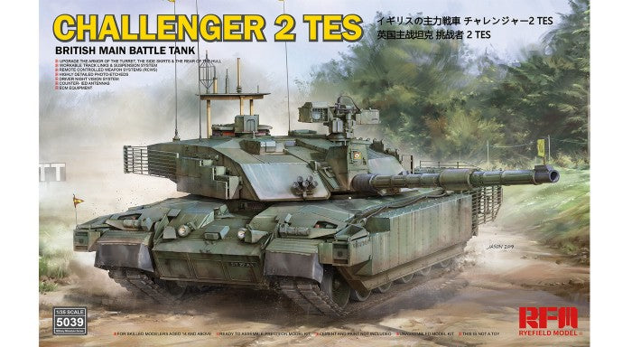 Rye Field Models 5039 1:35 British BattleChallenger 2 Military Tank Model Kit