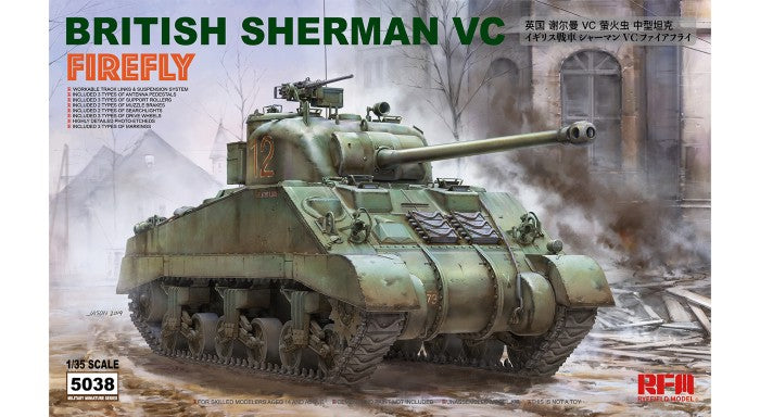 Rye Field Models 5038 1:35 British Sherman VC Firefly Military Tank Model Kit