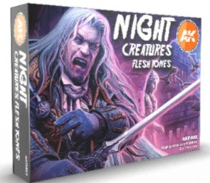 AK Interactive 11602 Night Creatures Flesh Tones Acrylic Paint Set (Set of 6)