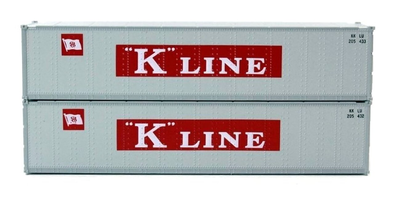 JTC Model Trains 405655 N K-Line 40' Standard S.S. Container (Pack of 2)