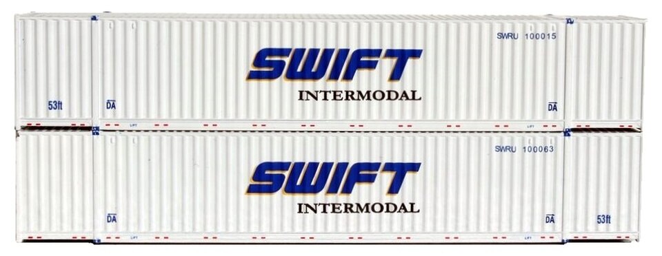 JTC Model Trains 535016 N SWIFT Intermodal 53' Corrugated Container (Pack of 2)