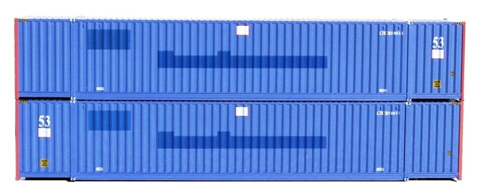 JTC Model Trains 535038 N Milestone 53' Corrugated Hi-Cube Container (Pack of 2)