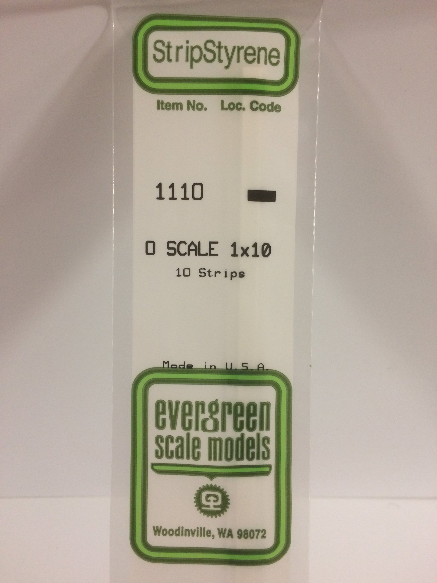 Evergreen Scale Models 1110 1/1" .020" x .208" x 14" Strips