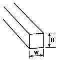 Plastruct 92063 1/4" x 17-1/2" x 1/4" Clear Acrylic Square Rod (Pack of 3)