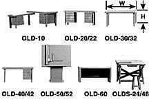Plastruct 93789 O 1-1/16" x 7/8" Flat Drawing Scale Desk Set
